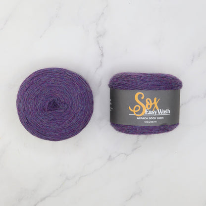 Alpaca Yarns Sox Easy Wash in colourway Purple – 4ply weight alpaca, nylon yarn
