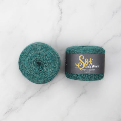 Alpaca Yarns Sox Easy Wash in colourway Turquoise – 4ply weight alpaca, nylon yarn