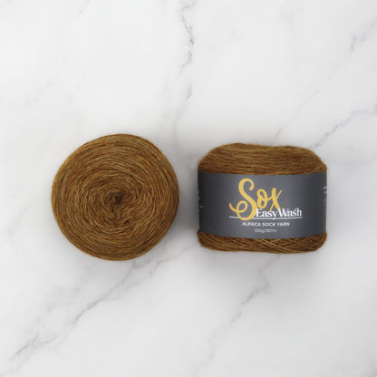 Alpaca Yarns Sox Easy Wash in colourway Caramel – 4ply weight alpaca, nylon yarn
