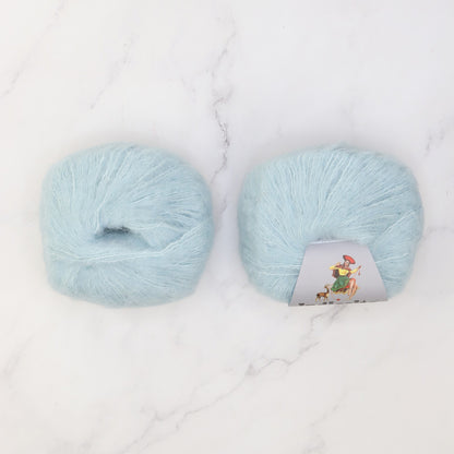 Alpaca Yarns Indiecita Baby Suri Silk Brushed in colourway Duck Egg Blue – 4ply weight alpaca, silk yarn