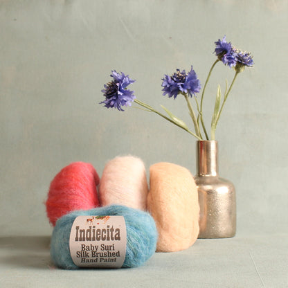 Alpaca Yarns Indiecita Baby Suri Silk Brushed – 4ply weight alpaca, silk yarn