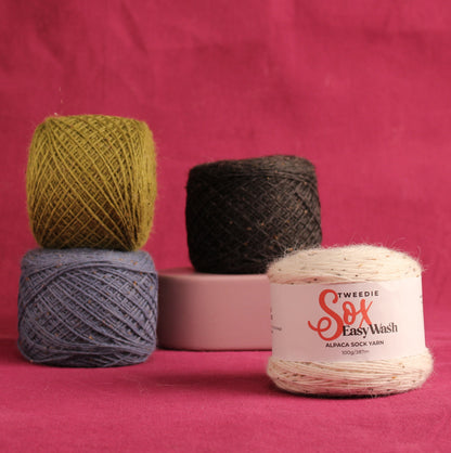 Alpaca Yarns Tweedie Sox Easy Wash – 4ply weight alpaca, nylon, wool yarn
