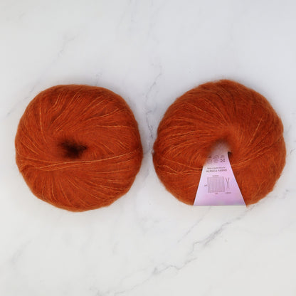 Alpaca Yarns Whisper DK in colourway Rust – 8ply weight mohair, silk yarn