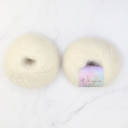 Whisper Rib Throw Over Top kit, colourway Ivory