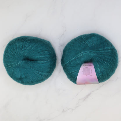 Whisper Rib Throw Over Top kit, colourway Teal