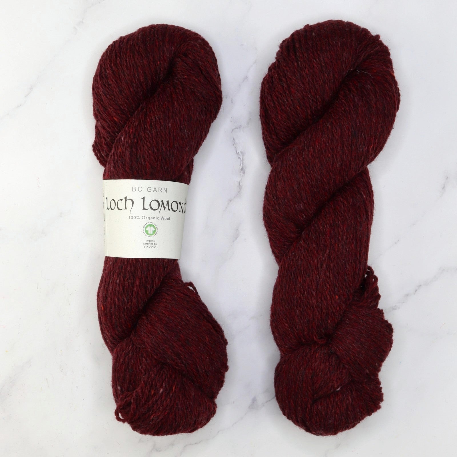BC Garn Loch Lomond GOTS in colourway Bordeaux – 8ply weight wool yarn