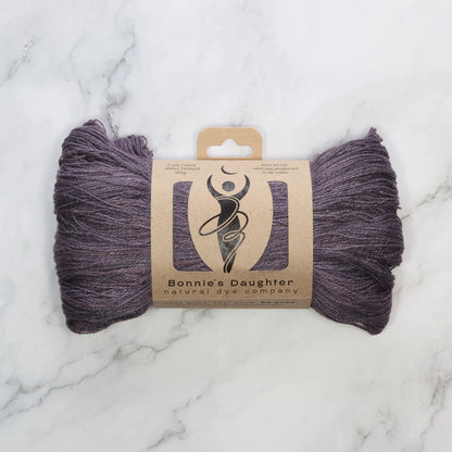 Bonnie's Daughter Eri Silk 2ply Lace in colourway Black Iris – 2ply weight silk yarn