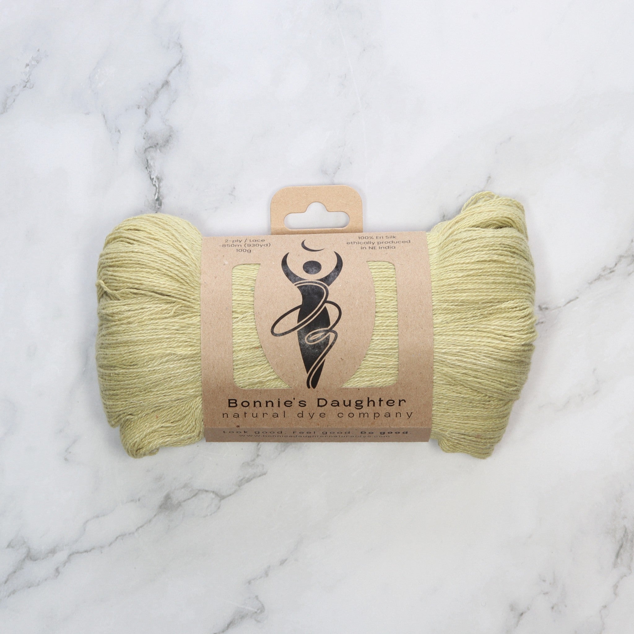Bonnie's Daughter Eri Silk 2ply Lace in colourway Pistachio – 2ply weight silk yarn