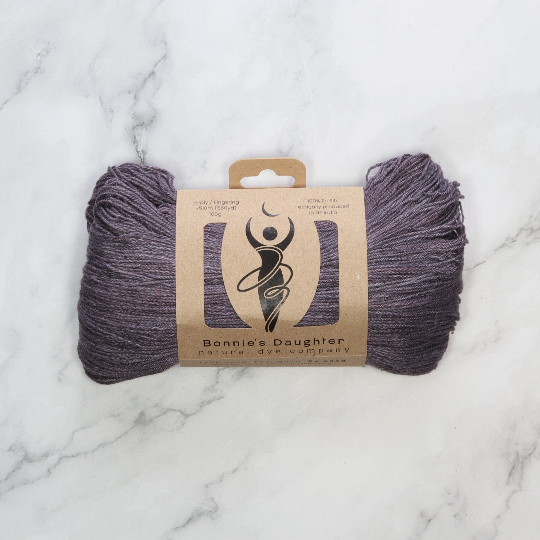 Bonnie's Daughter Eri Silk 4ply in colourway Black Iris – 4ply weight silk yarn