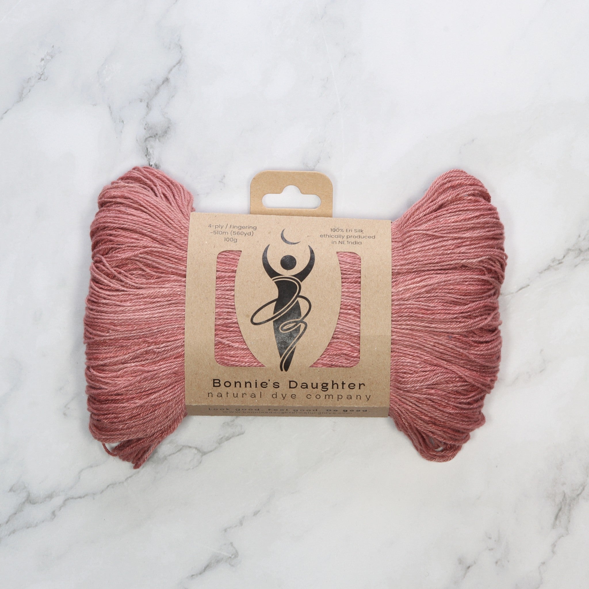 Bonnie's Daughter Eri Silk 4ply in colourway Raspberry Cocoa – 4ply weight silk yarn