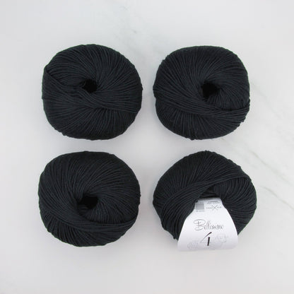 Bellissimo 4 in colourway Black – 4ply weight merino yarn