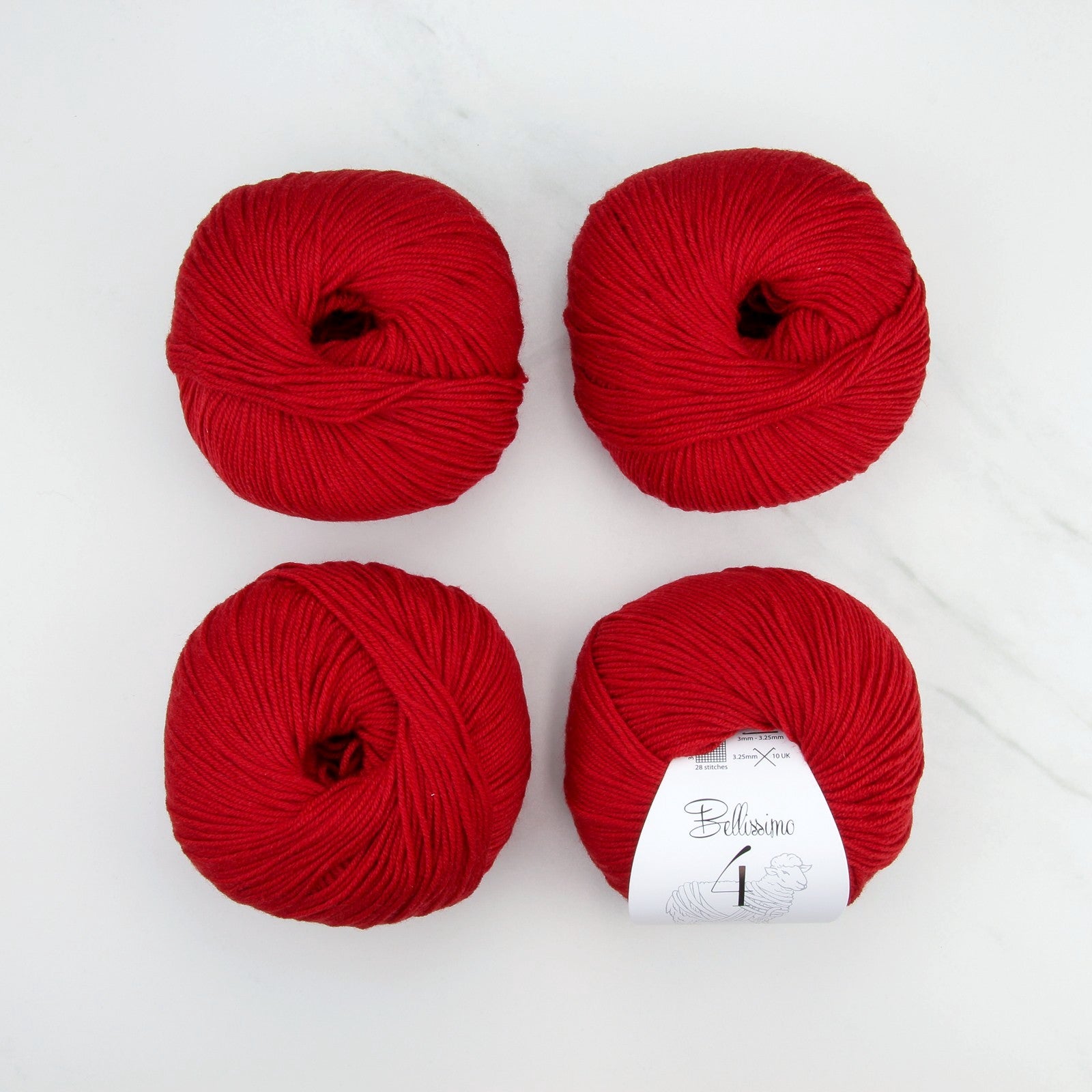 Bellissimo 4 in colourway Dark Red – 4ply weight merino yarn