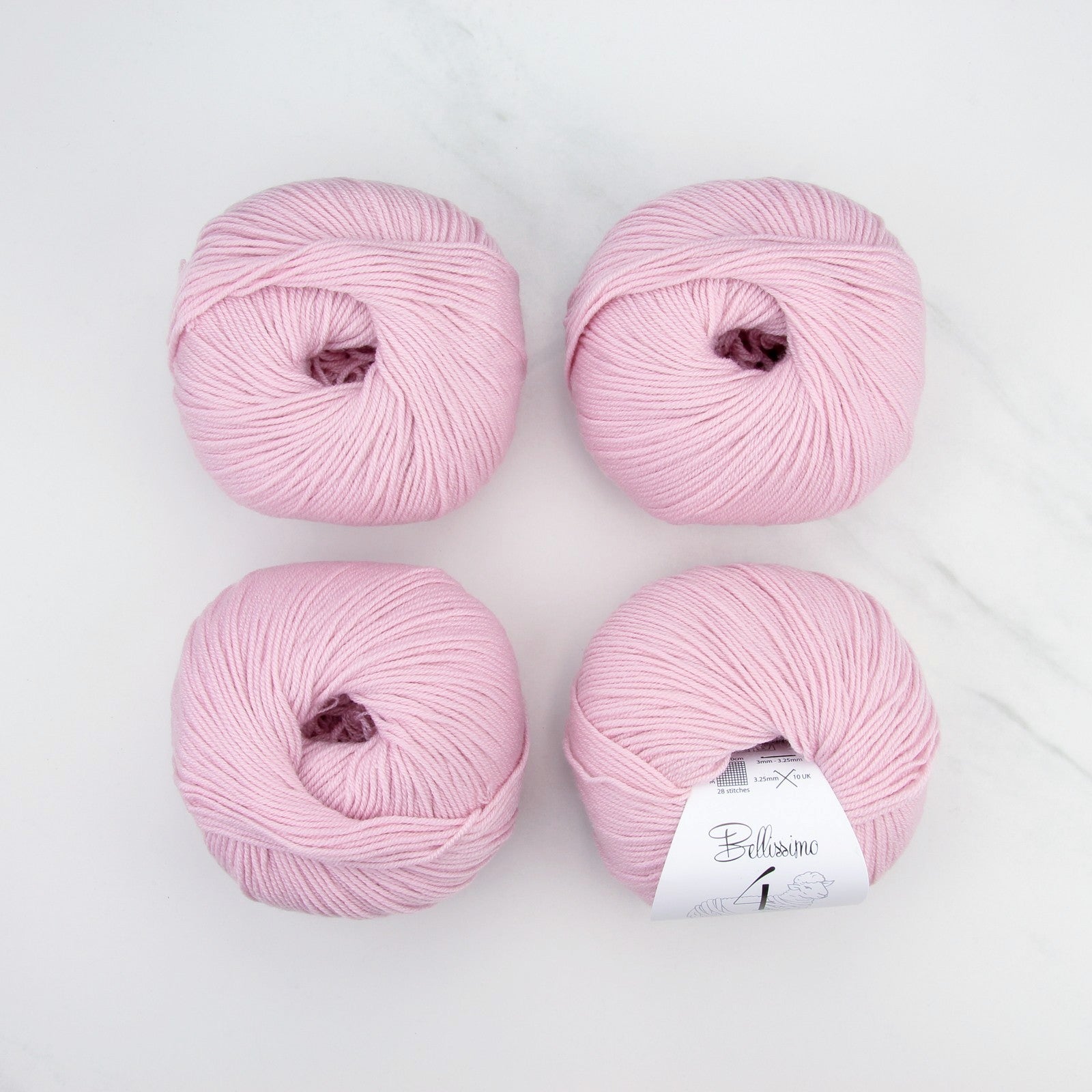 Bellissimo 4 in colourway Pink – 4ply weight merino yarn