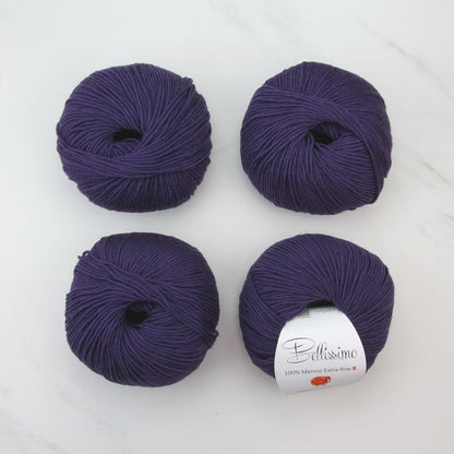 Bellissimo 8 in colourway Plum – 8ply weight merino yarn