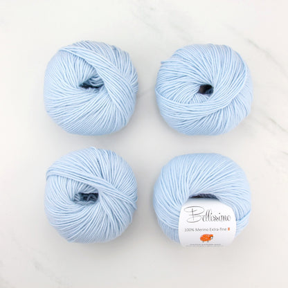 Bellissimo 8 in colourway Pale Blue – 8ply weight merino yarn