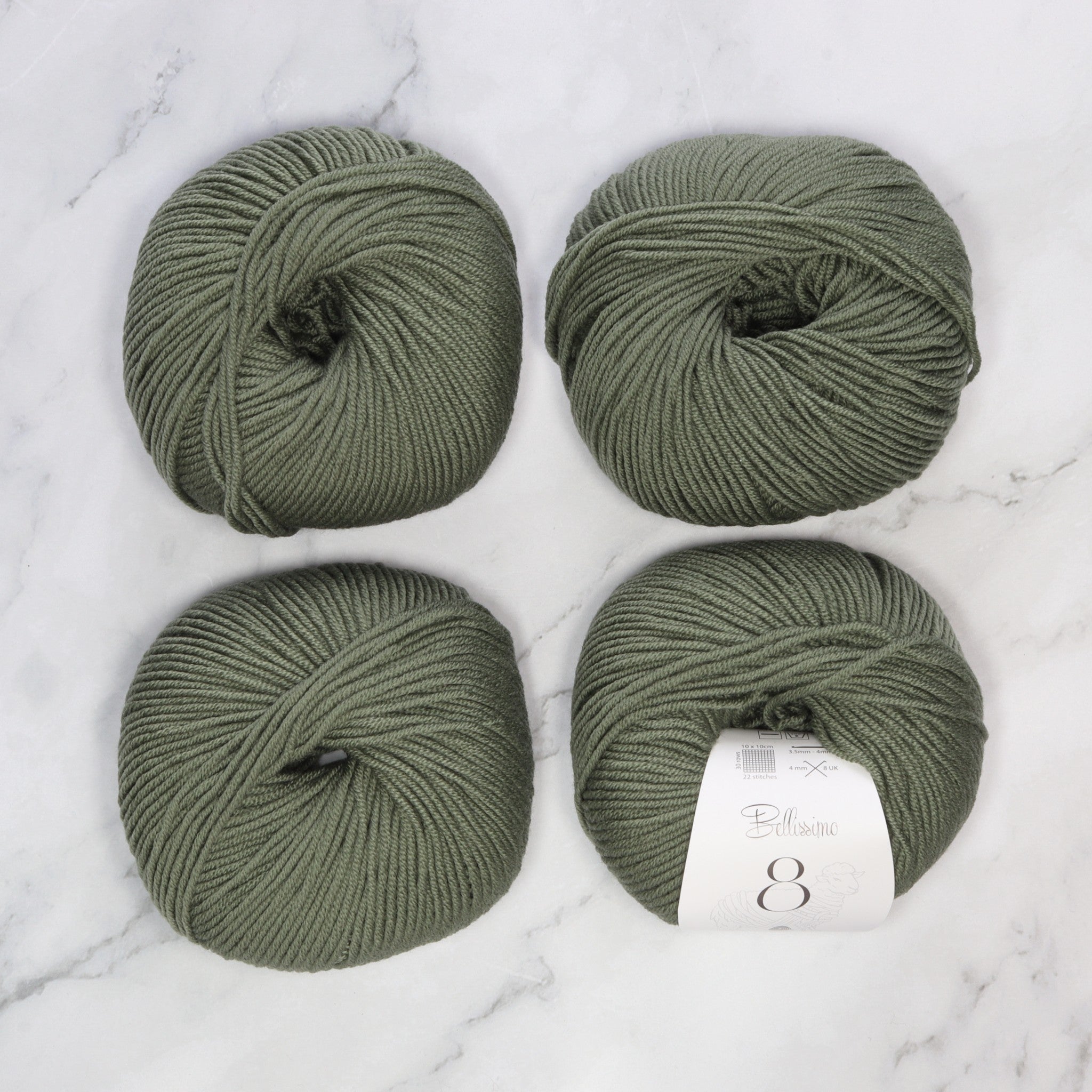 Bellissimo 8 in colourway Forest – 8ply weight merino yarn