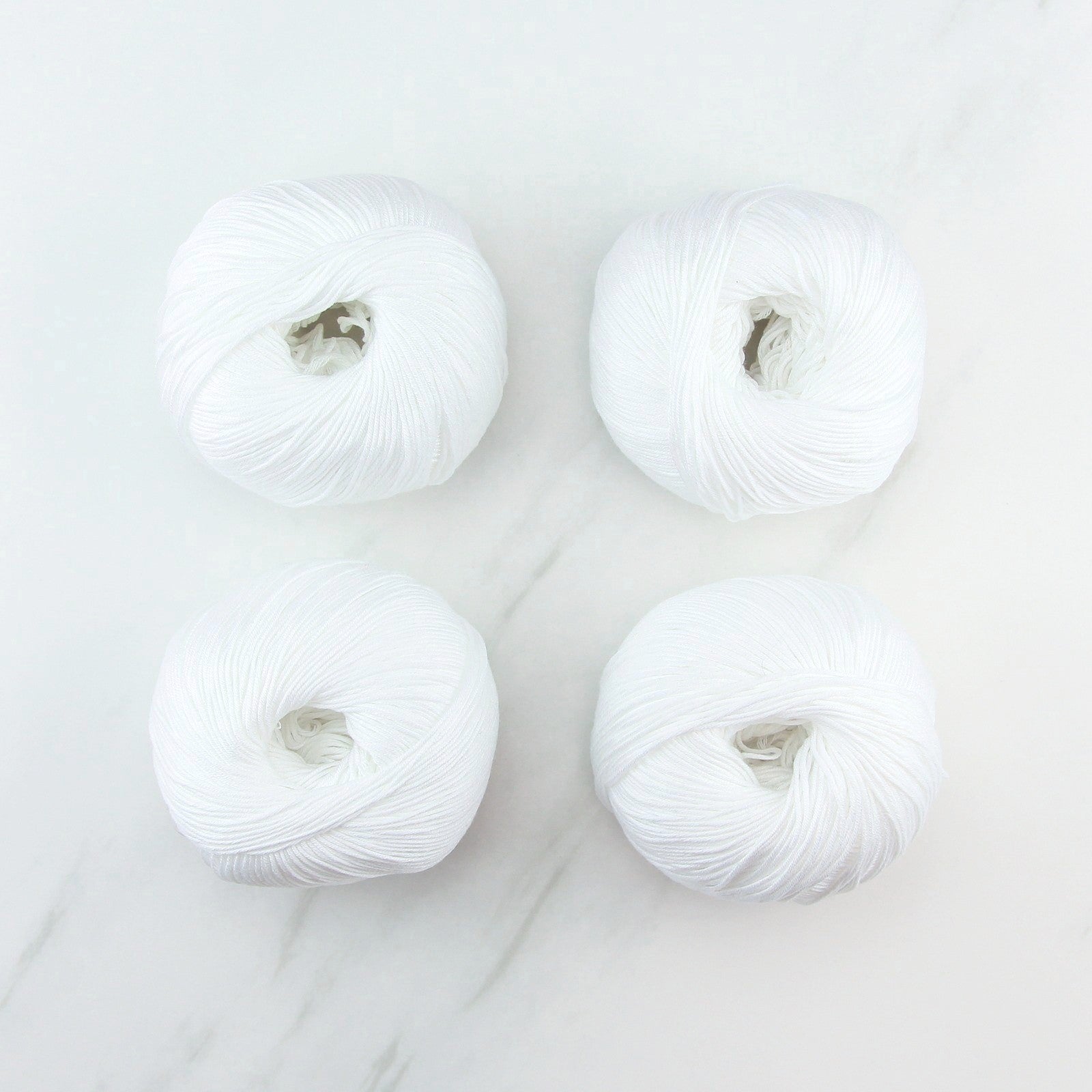 Bellissimo Airlie in colourway White – 4ply weight cotton yarn