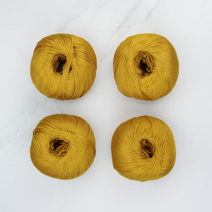 Bellissimo Airlie in colourway Mustard – 4ply weight cotton yarn