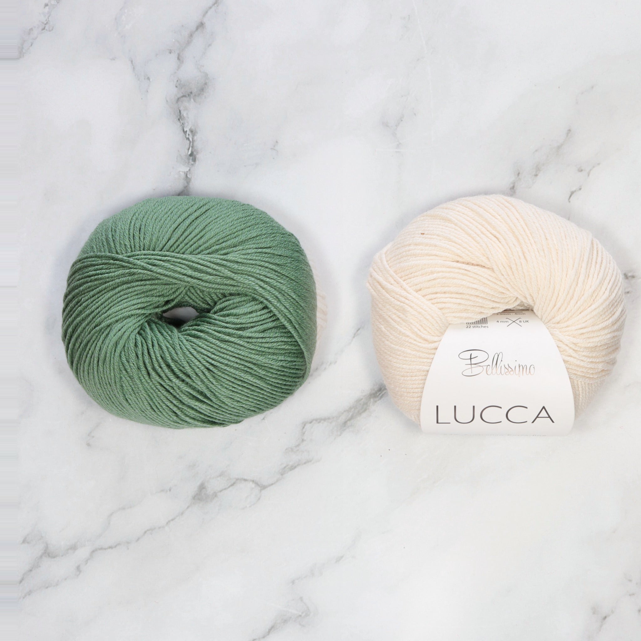 French Macaroon kit in Lucca, colourway Grass/Ivory