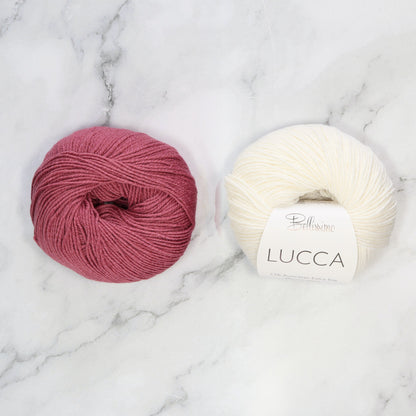 French Macaroon kit in Lucca, colourway Mulberry/White