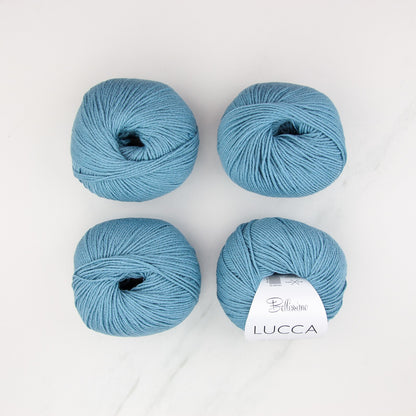 Bellissimo Lucca in colourway Capri – 8ply weight merino, cotton yarn