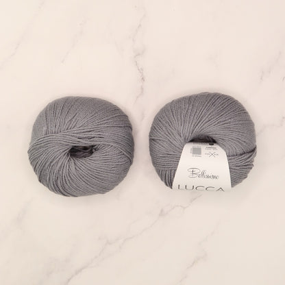 Bellissimo Lucca in colourway Silver – 8ply weight merino, cotton yarn