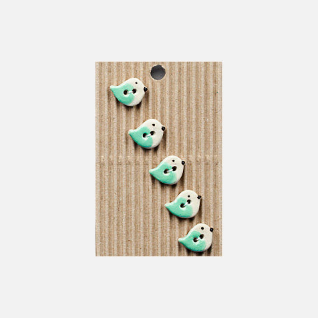 Incomparable Buttons Green Bird Buttons L579