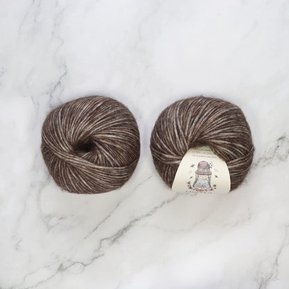 Chaska Wara in colourway Chocolate – 8ply weight cotton, alpaca, merino yarn