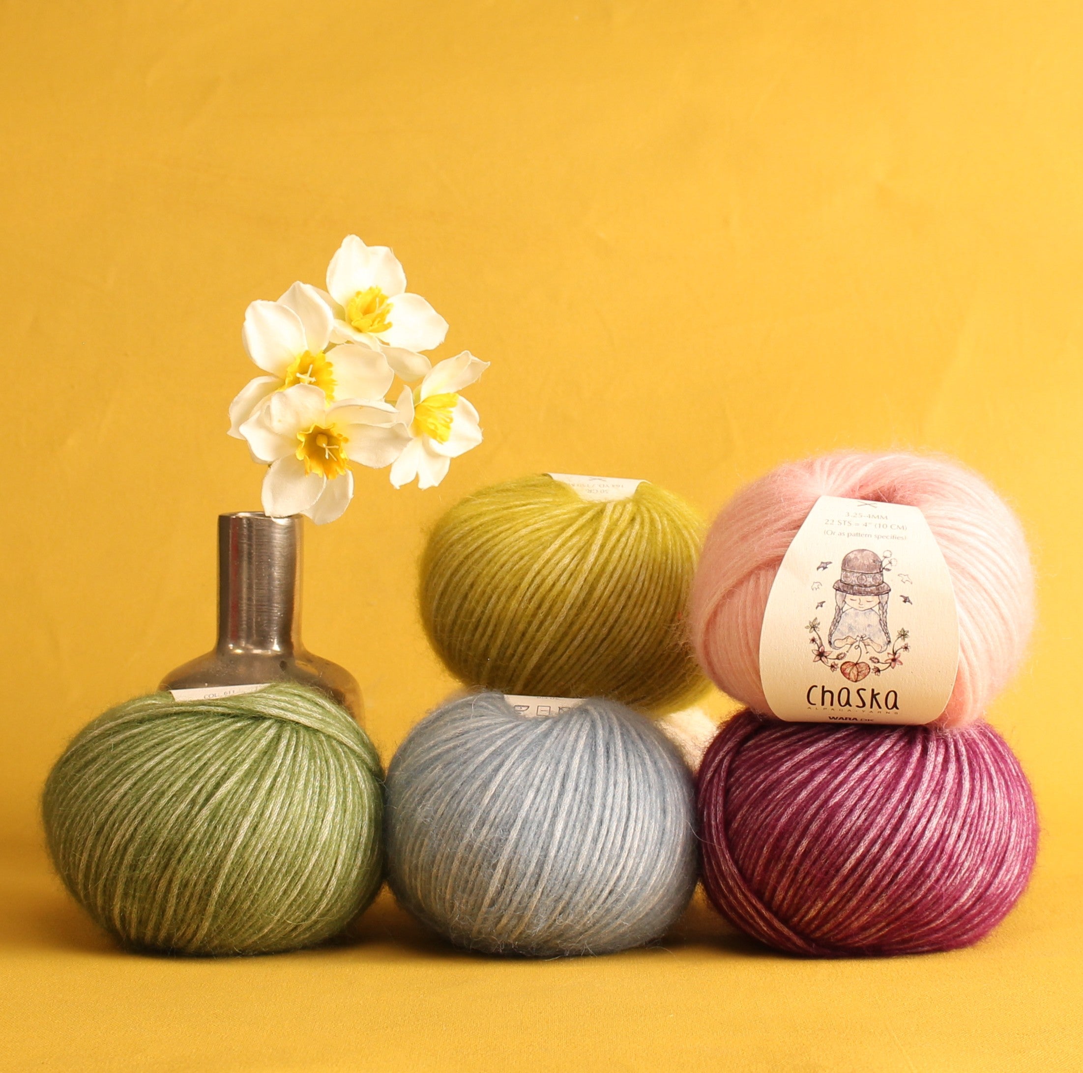 Chaska Wara – 8ply weight cotton, alpaca, merino yarn