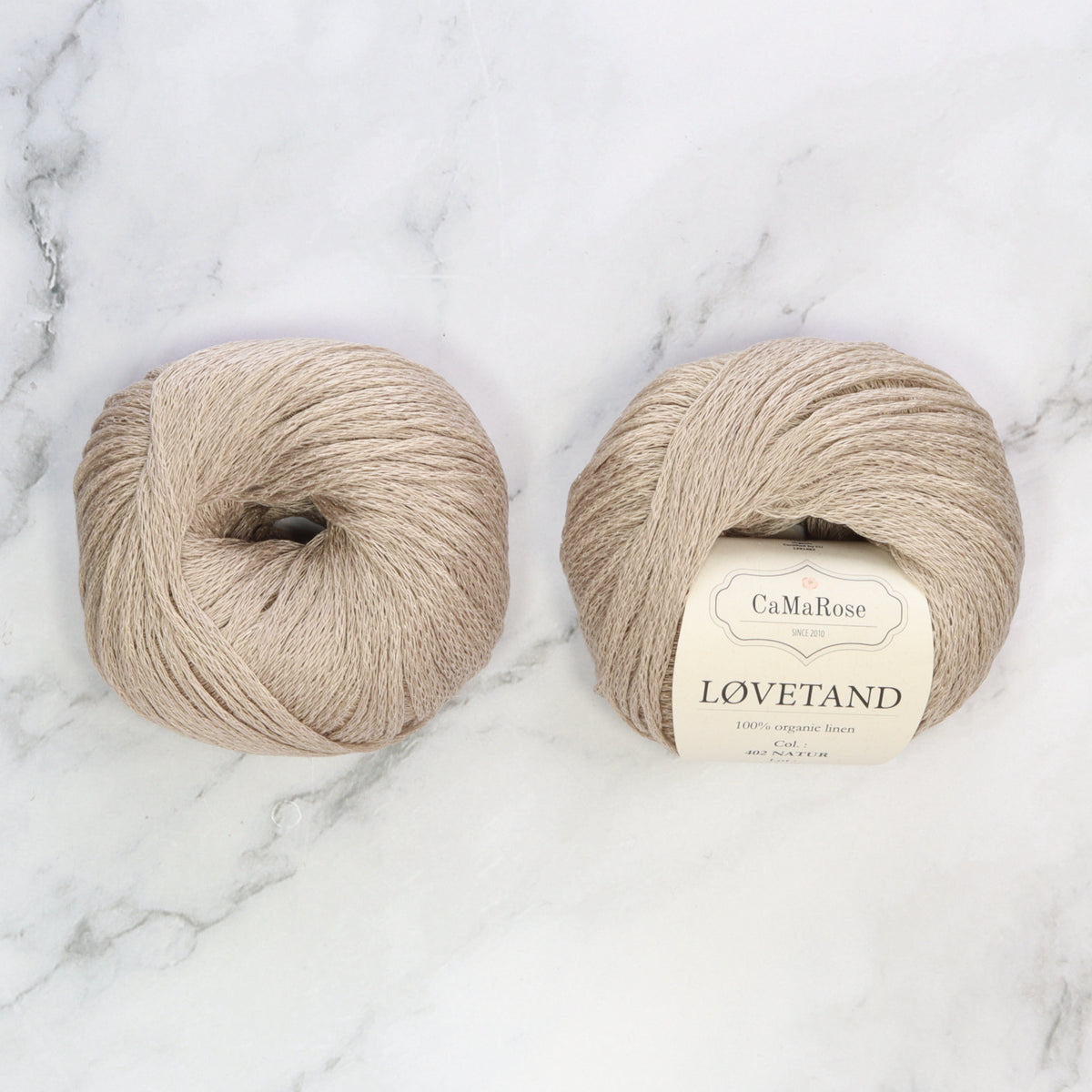 CaMaRose Lovetand in colourway Nature – 8ply (DK) weight linen yarn