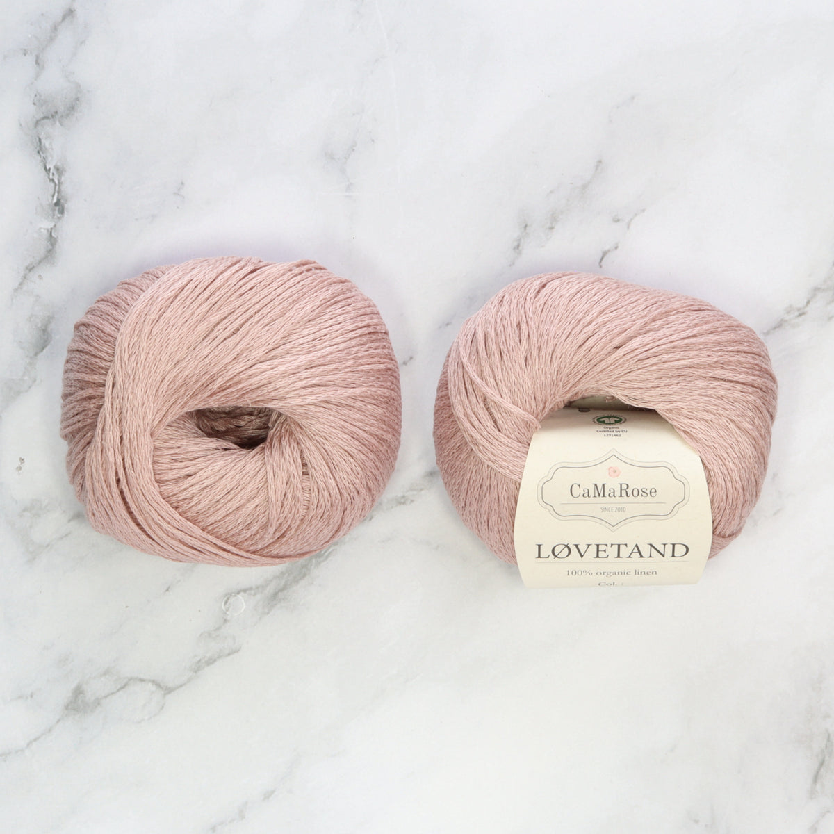 CaMaRose Lovetand in colourway Soft Pink – 8ply (DK) weight linen yarn