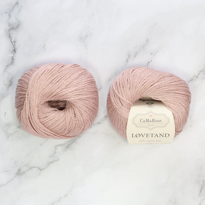 CaMaRose Lovetand in colourway Soft Pink – 8ply (DK) weight linen yarn