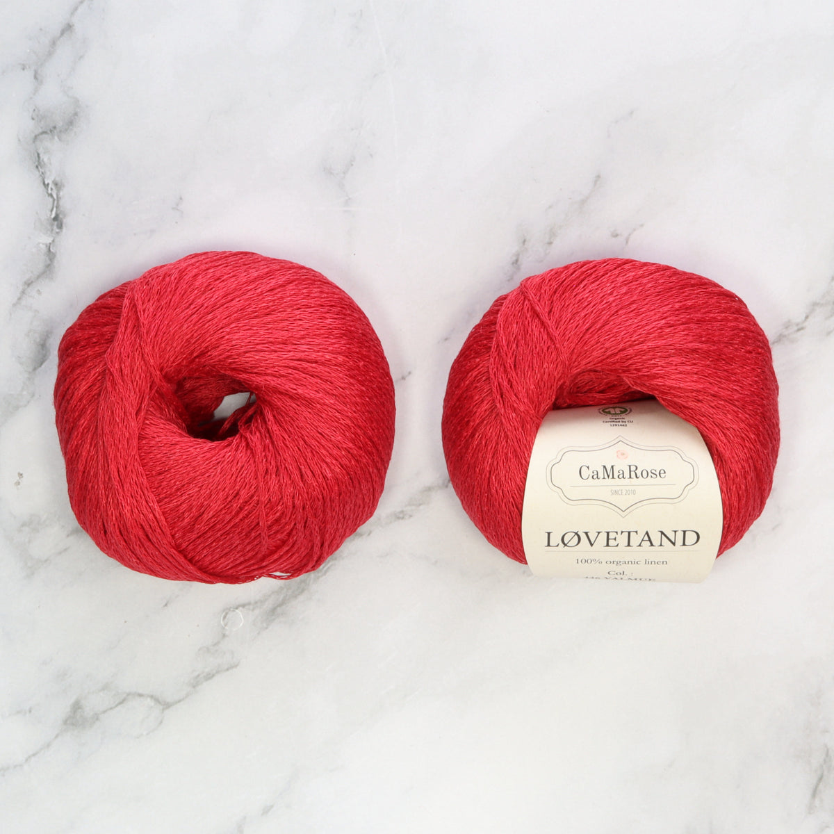 CaMaRose Lovetand in colourway Poppy – 8ply (DK) weight linen yarn