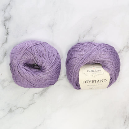 CaMaRose Lovetand in colourway Lilac – 8ply (DK) weight linen yarn
