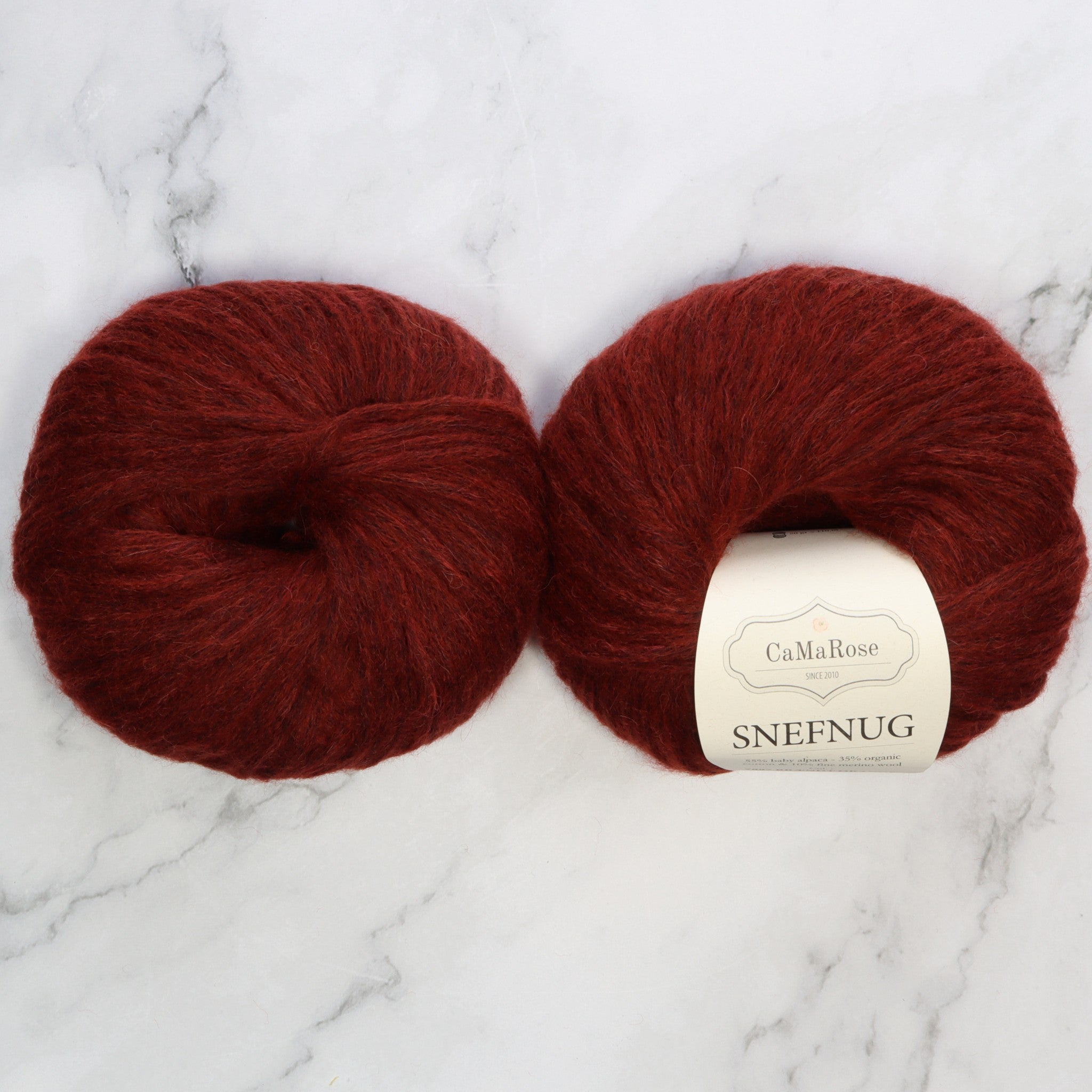 CaMaRose Snefnug in colourway Burnt Orange – 10ply weight alpaca, cotton, merino yarn