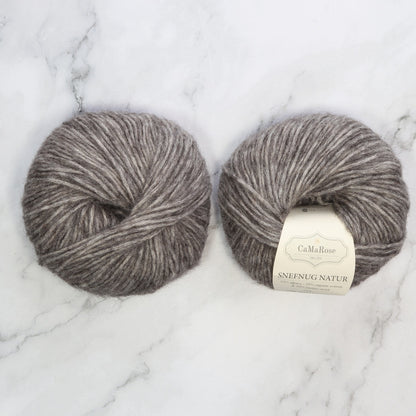 CaMaRose Snefnug in colourway Medium Grey – 10ply weight alpaca, cotton, merino yarn
