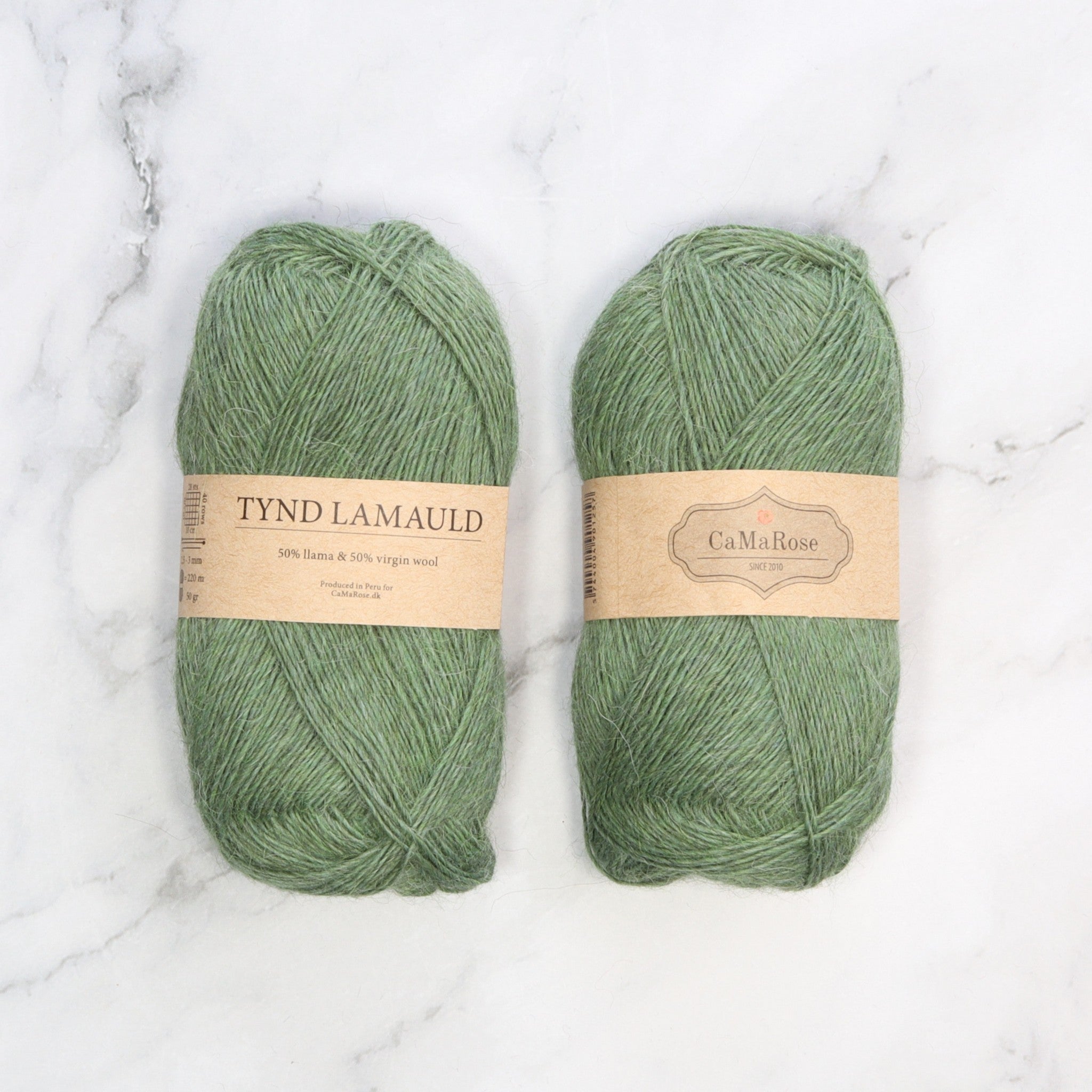CaMaRose Tynd Lamauld in colourway Dark Avocado – 4ply weight llama, wool yarn