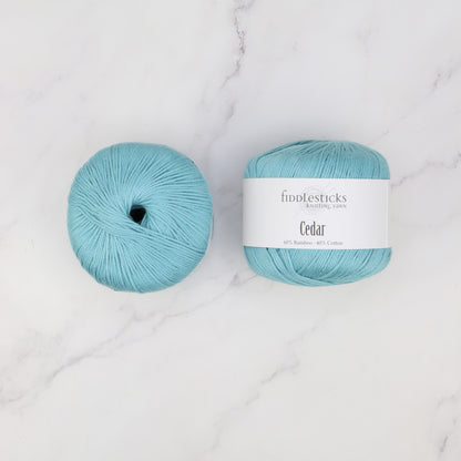 Fiddlesticks Cedar in colourway 124-18 Amalfi – 8ply weight bamboo, cotton yarn