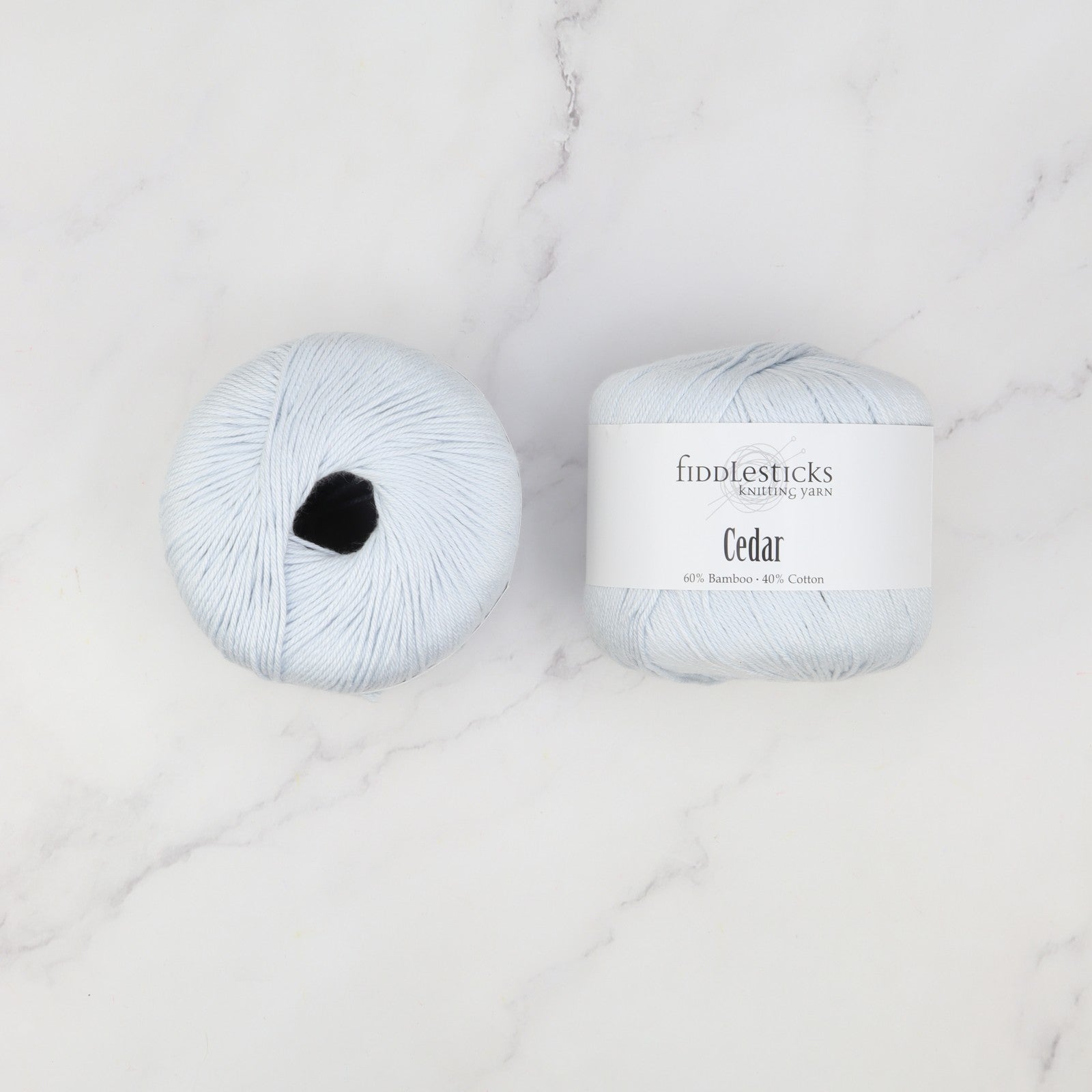 Fiddlesticks Cedar in colourway 124-24 Ice Blue – 8ply weight bamboo, cotton yarn