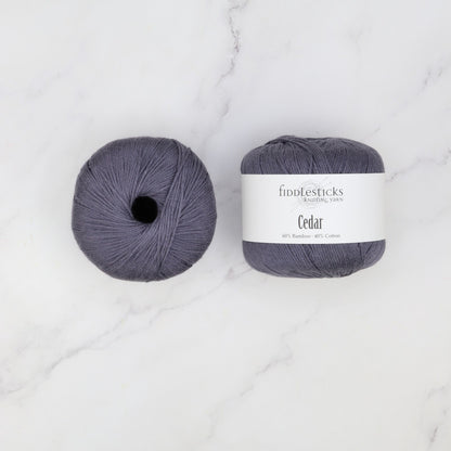 Fiddlesticks Cedar in colourway 124-37 Cement – 8ply weight bamboo, cotton yarn