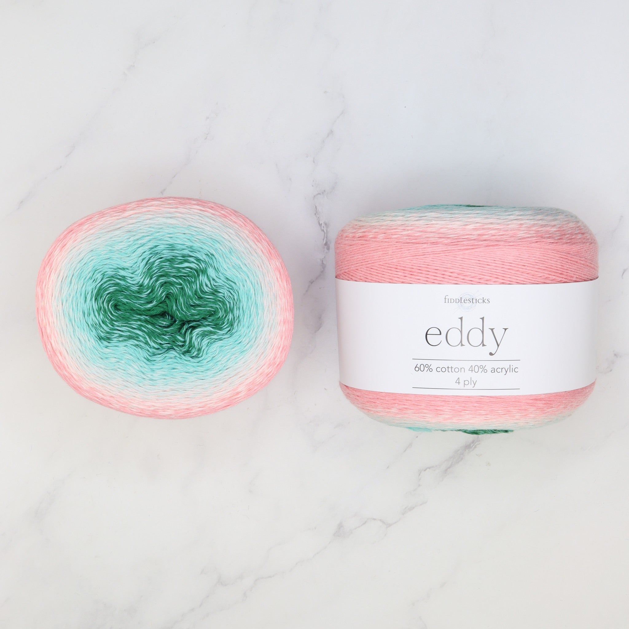 Fiddlesticks Eddy in colourway Turquoise – 4ply weight cotton, acrylic yarn