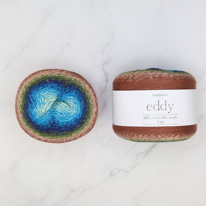 Fiddlesticks Eddy in colourway Oceania – 4ply weight cotton, acrylic yarn