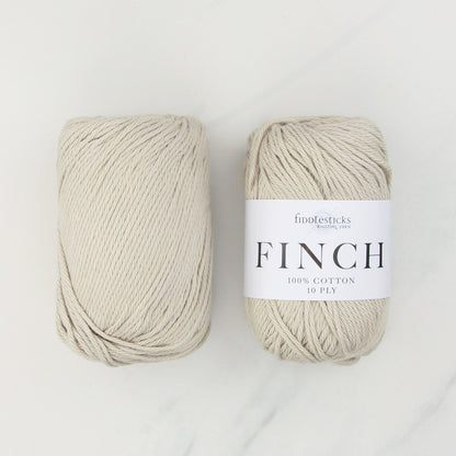Fiddlesticks Finch in colourway Jute – 10ply weight cotton yarn