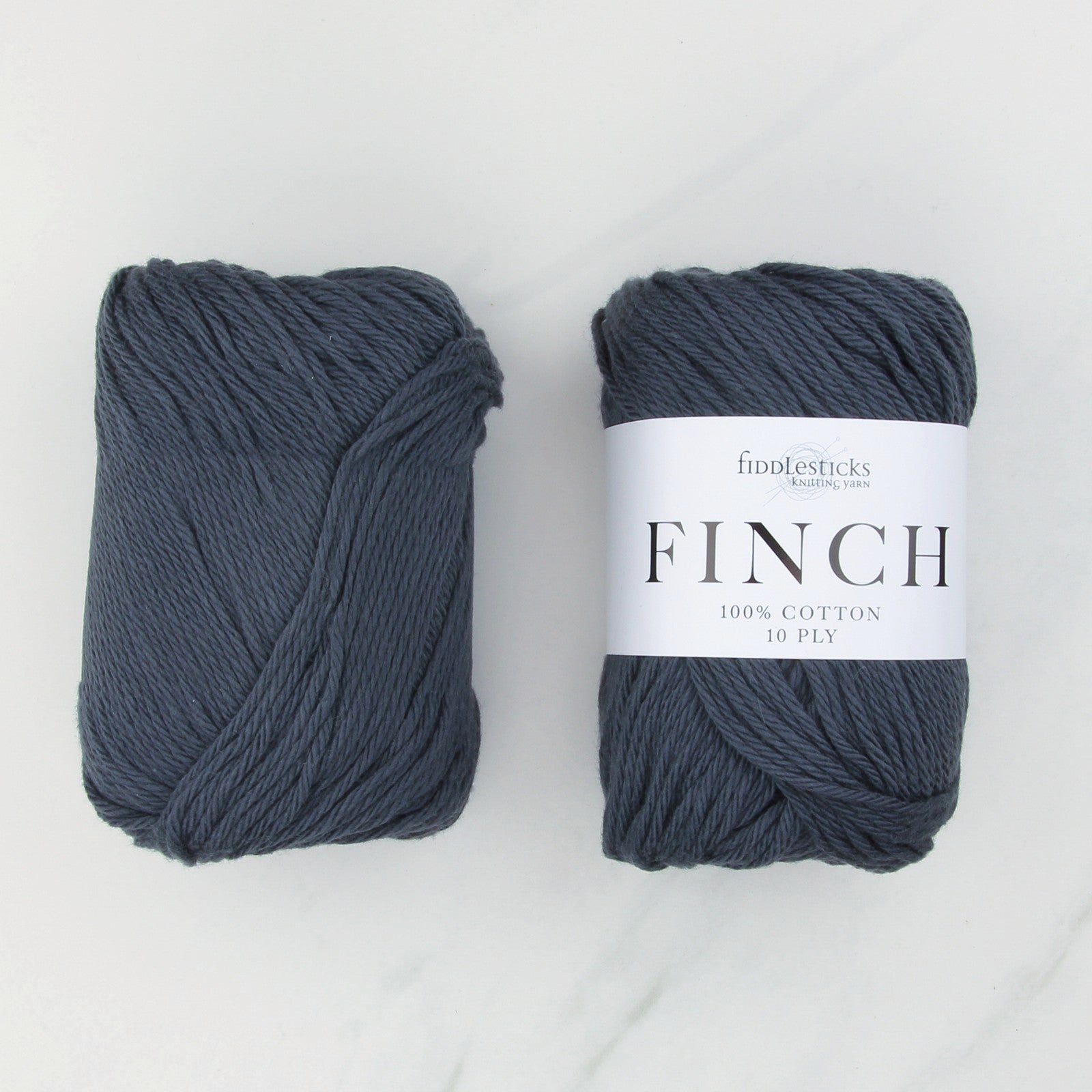 Fiddlesticks Finch in colourway Grey – 10ply weight cotton yarn