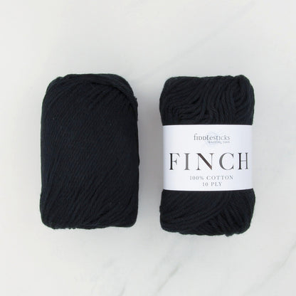 Fiddlesticks Finch in colourway Black – 10ply weight cotton yarn