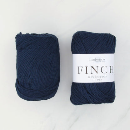 Fiddlesticks Finch in colourway Navy – 10ply weight cotton yarn