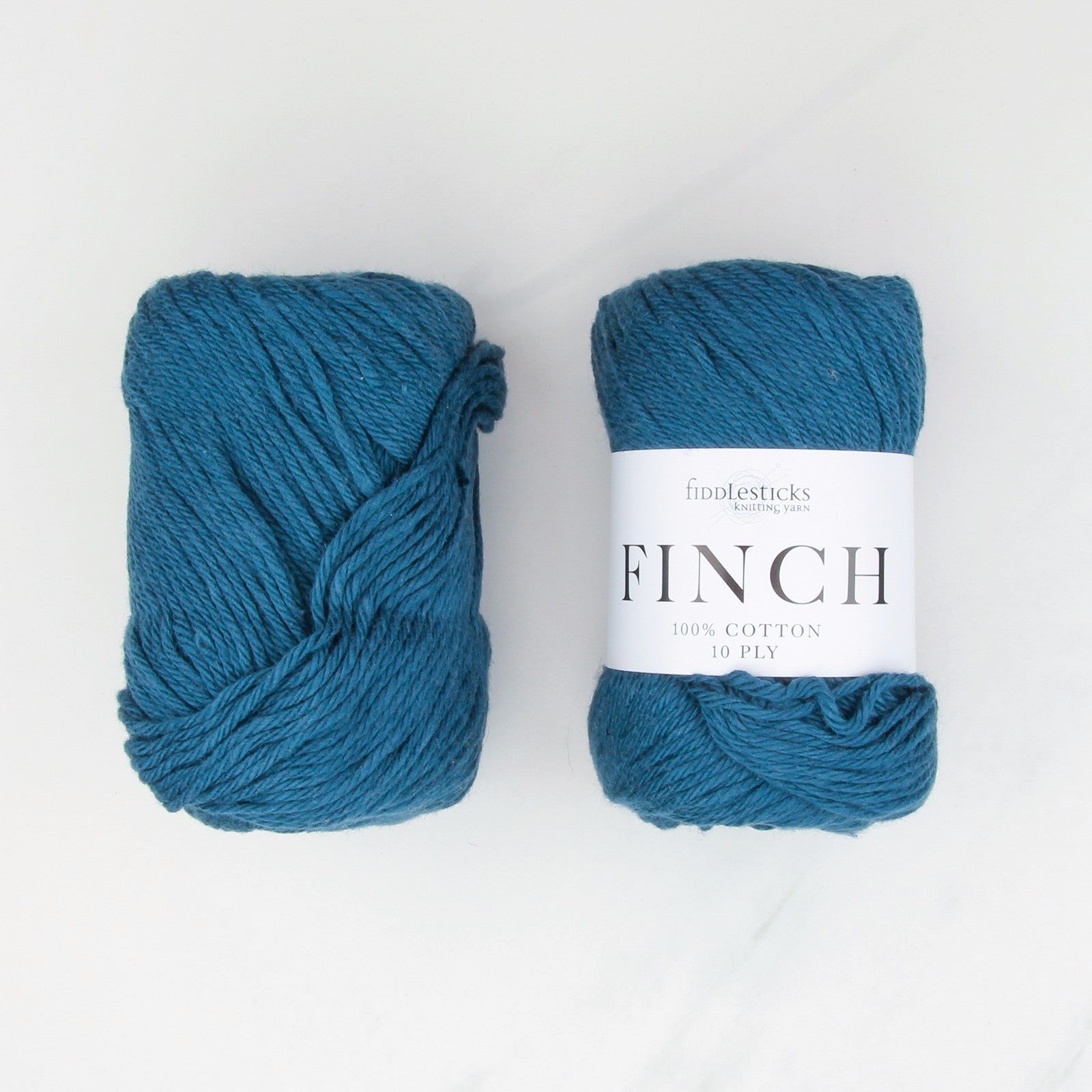 Fiddlesticks Finch in colourway Peacock – 10ply weight cotton yarn