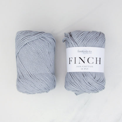 Fiddlesticks Finch in colourway Silver – 10ply weight cotton yarn
