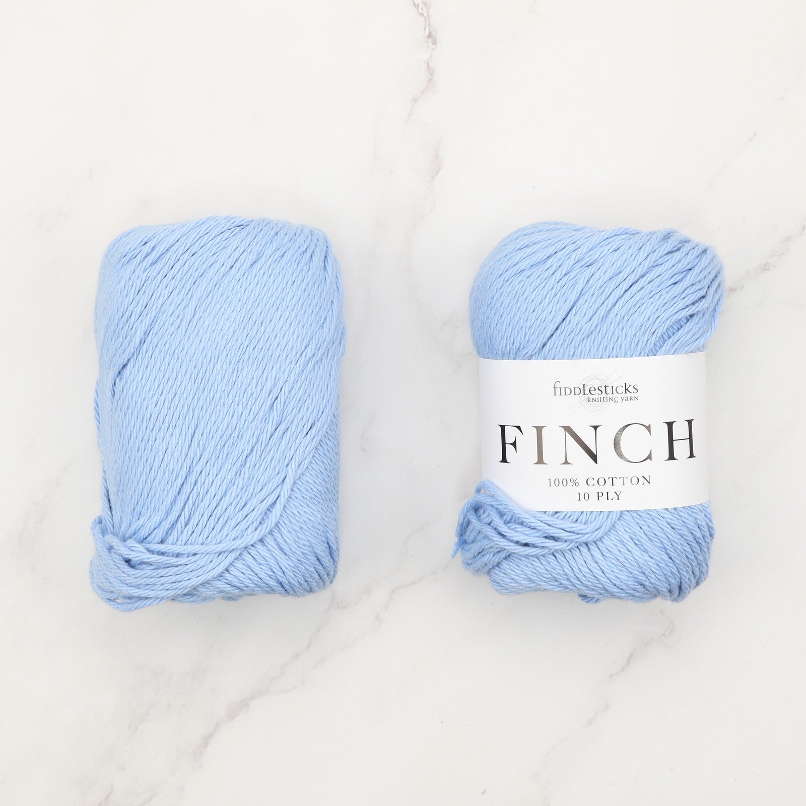 Fiddlesticks Finch in colourway Sky Blue – 10ply weight cotton yarn