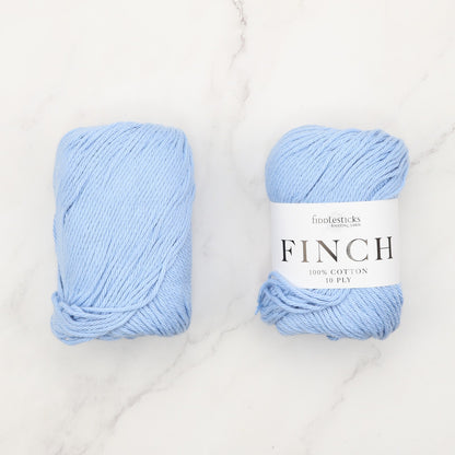 Fiddlesticks Finch in colourway Sky Blue – 10ply weight cotton yarn